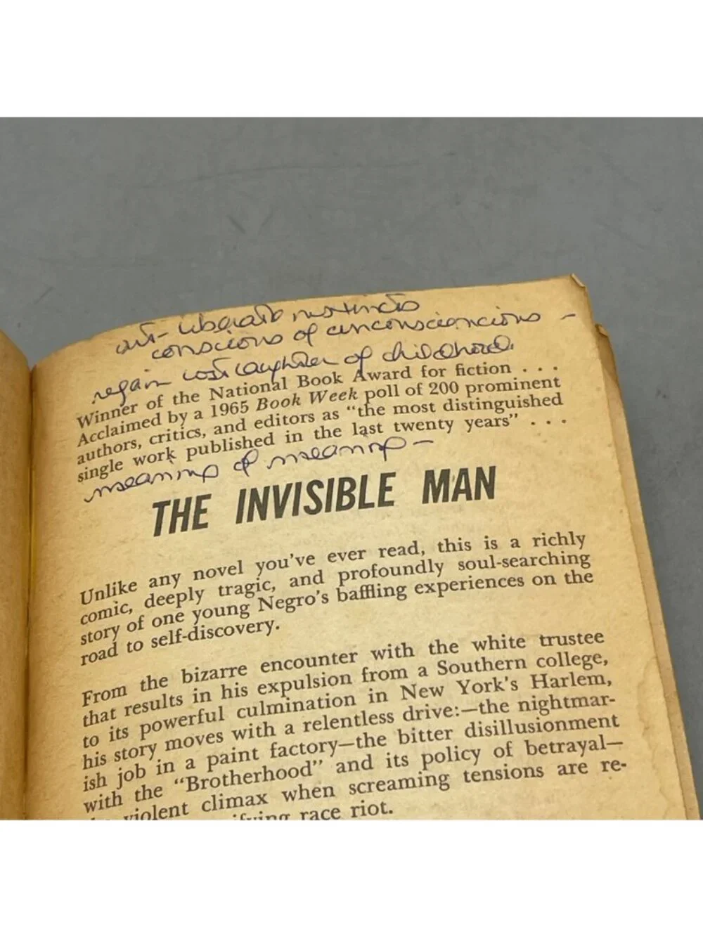 Invisible Man By Ralph Ellison Paperback book Vintage Signet Ed English READ